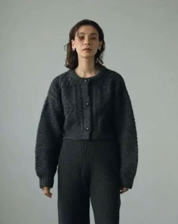 新品未使用 anuke Cable Knit Cardigan チャコールグレー