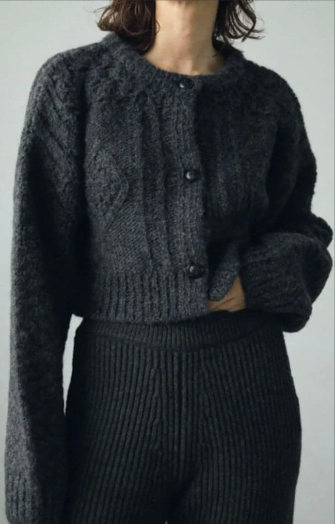 新品未使用 anuke Cable Knit Cardigan チャコールグレー