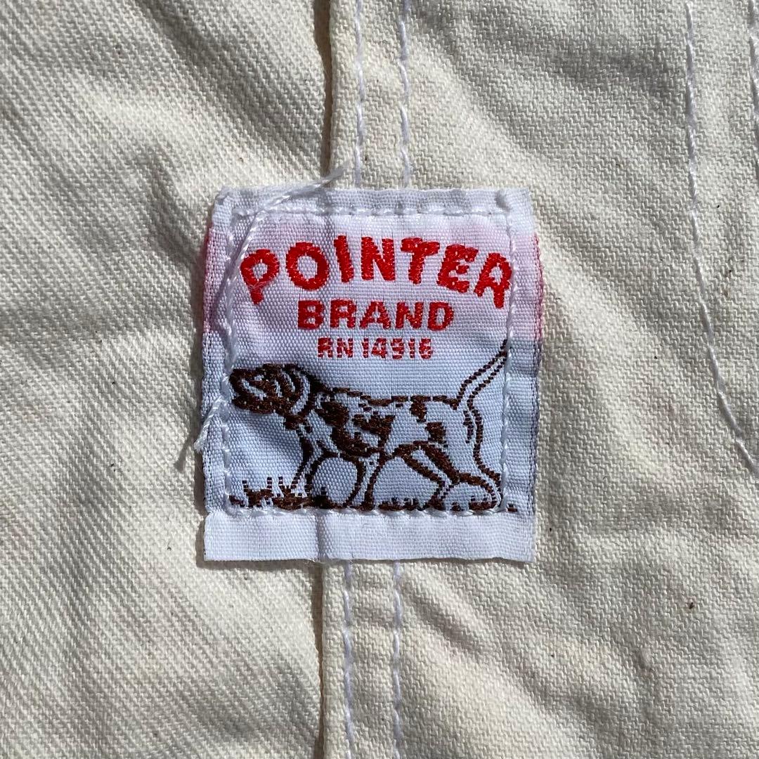 ス*ン様 90's pointer オーバーオール ホワイトキャンバス　w30