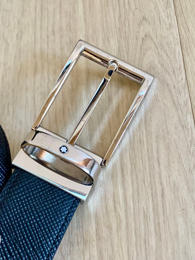 モンブラン　リバーシブルベルト　黒/青