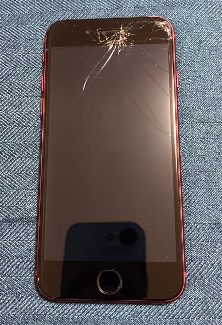 iPhone se2(128GB) 画面ワレあり　バッテリー非純正　レッド