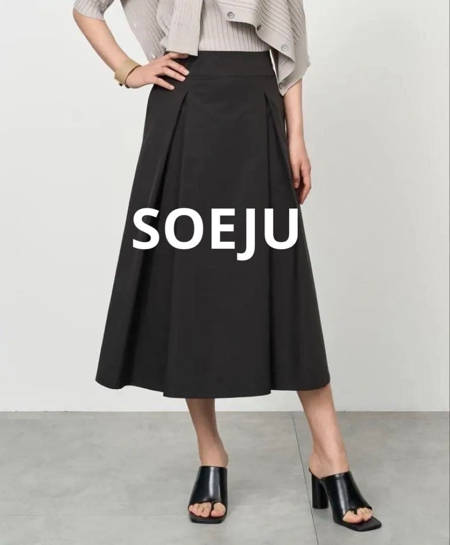 SOEJU リモンタタックスカート 黒 サイズL