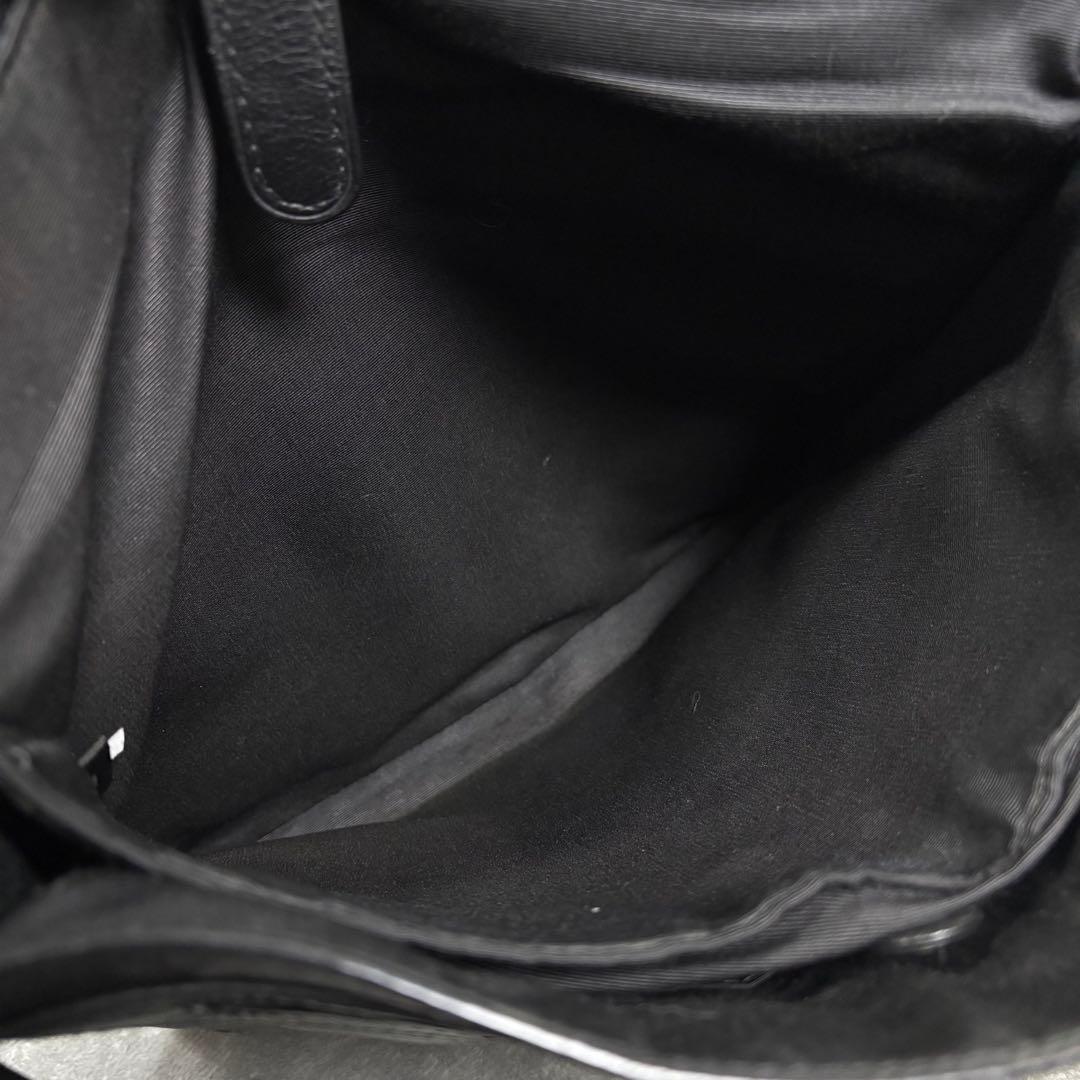 えびふらいCOACH チャールズ メッセンジャーバッグ シボ革黒 A4