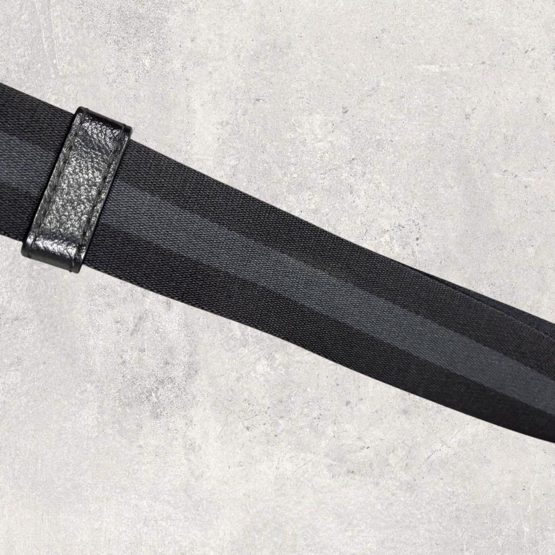 えびふらいCOACH チャールズ メッセンジャーバッグ シボ革黒 A4