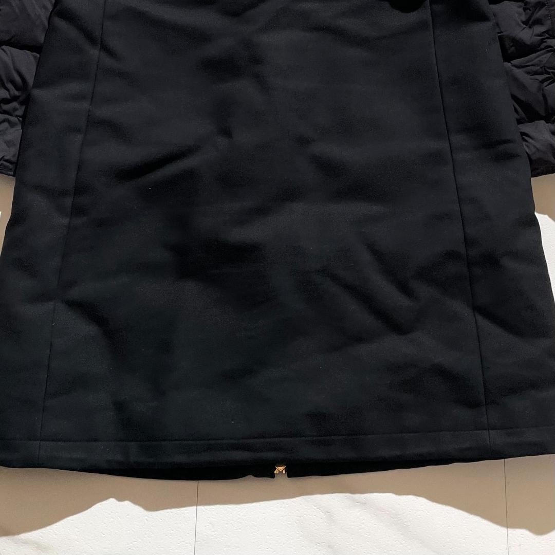 ヘルノ　HERNO　異素材切替え　ダウンコート　ウール　ロング丈　ブラック 黒