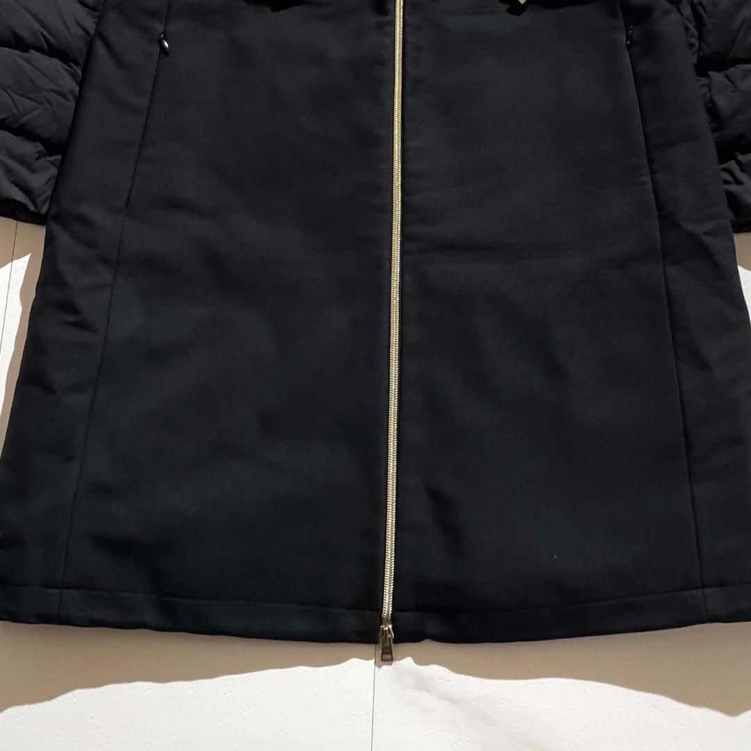 ヘルノ　HERNO　異素材切替え　ダウンコート　ウール　ロング丈　ブラック 黒