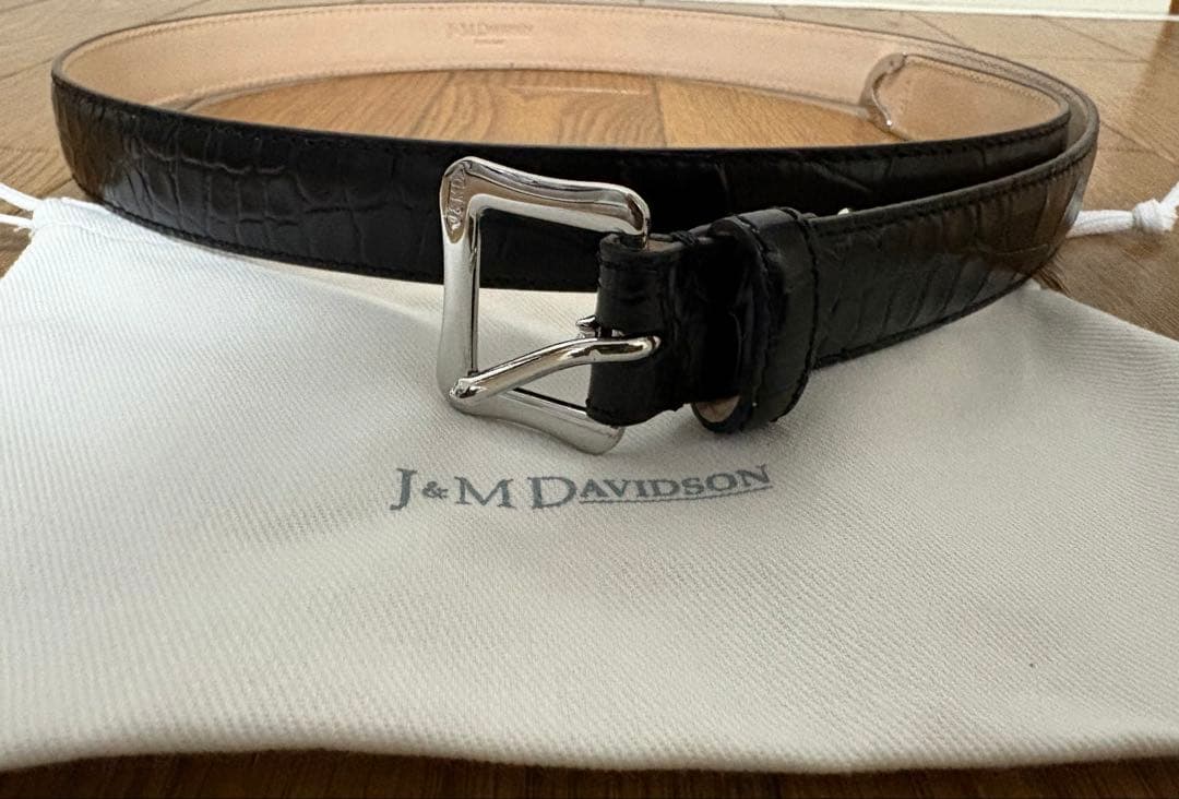 【11/30までの限定価格】J&M DAVIDSON クロコ ベルト25mm