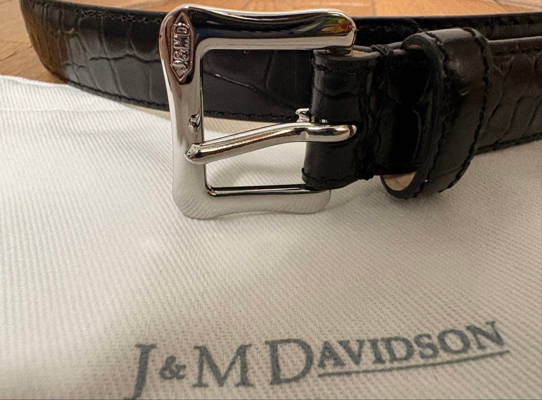 【11/30までの限定価格】J&M DAVIDSON クロコ ベルト25mm