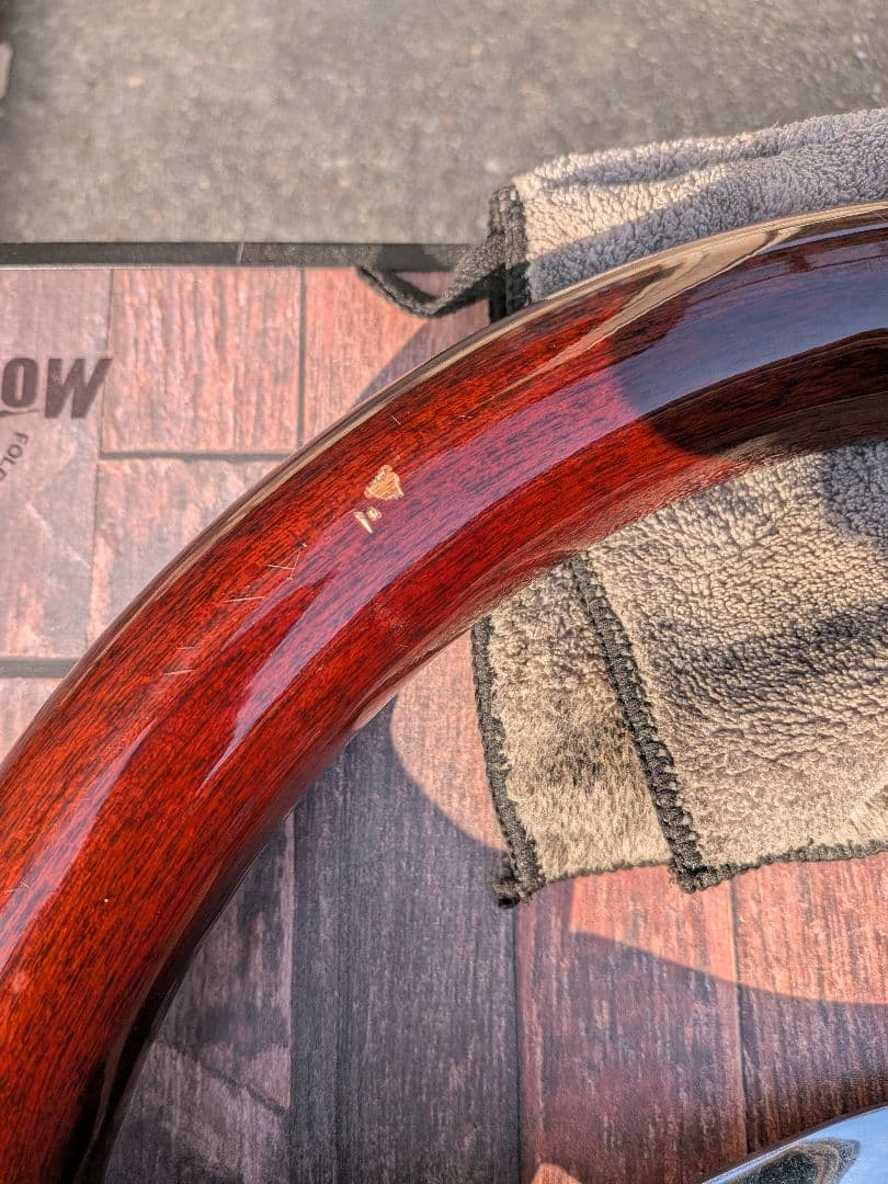 極太　ウッドステアリング　42mm ビンテージ　木目ハンドル　希少