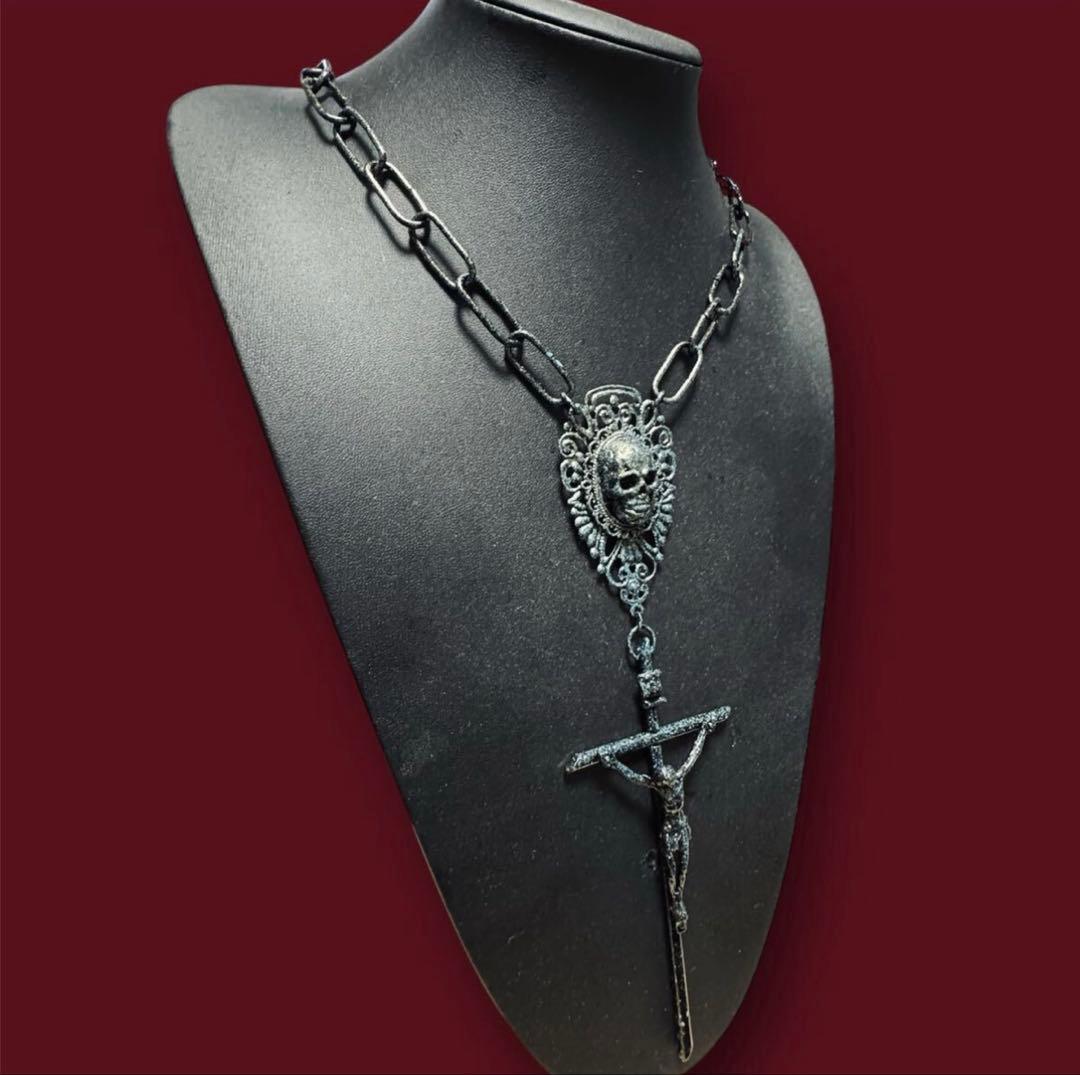 boi様★1点物★ジャンポールゴルチエ★スカルヘッドクロスアンティークネックレス