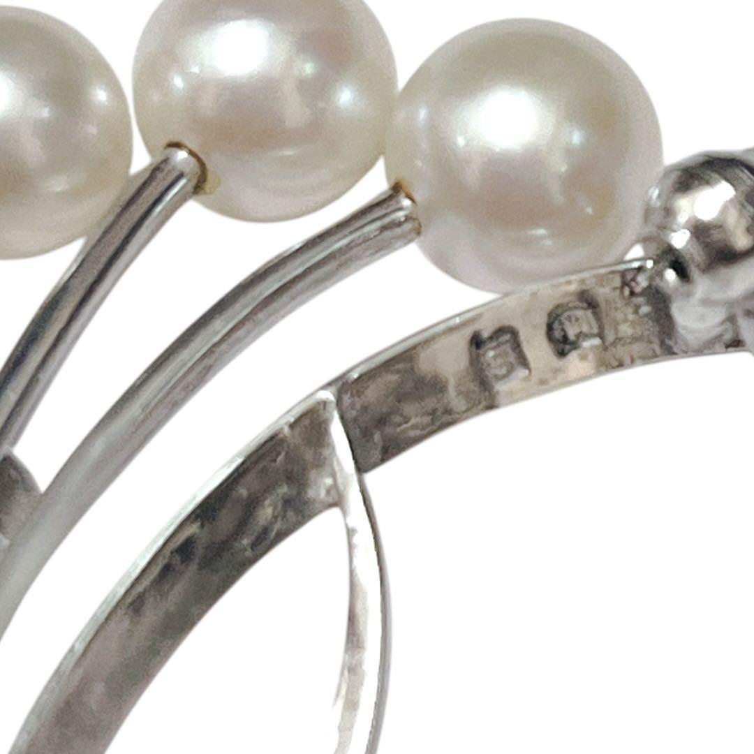 【極美品】MIKIMOTO パールブローチ あこや真珠 3珠 刻印あり