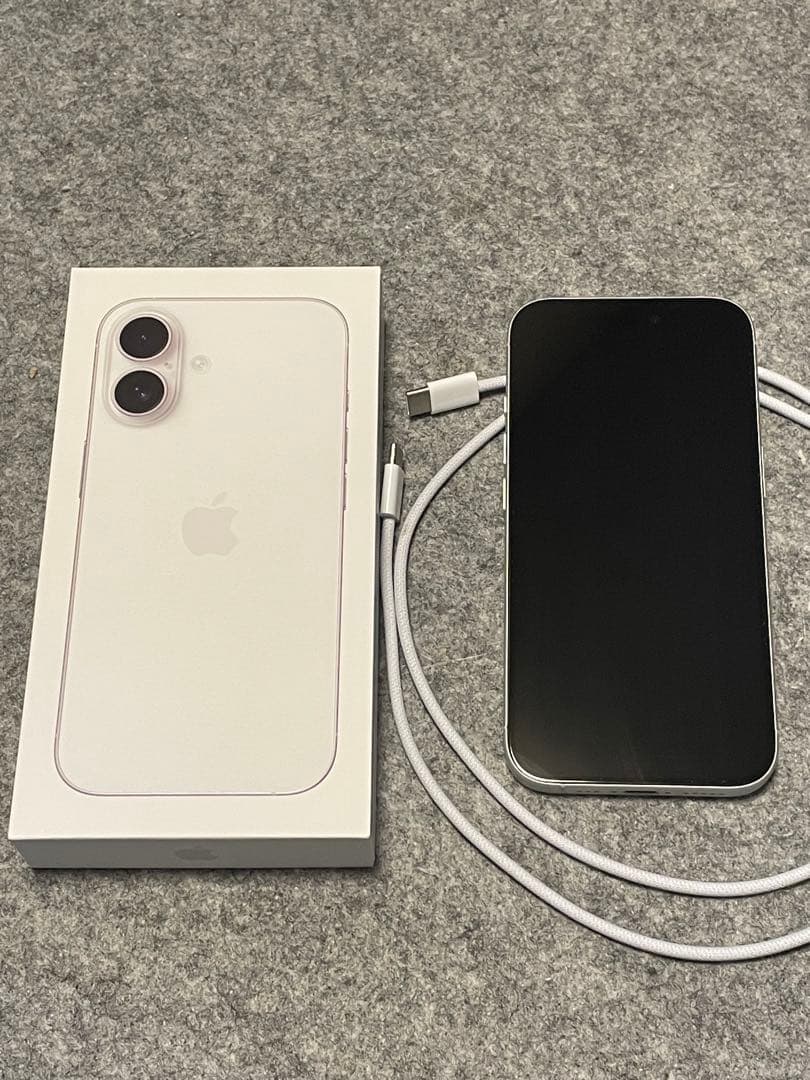 【美品】iPhone16 128Gホワイト本体 （SIMフリー、Bat100%）