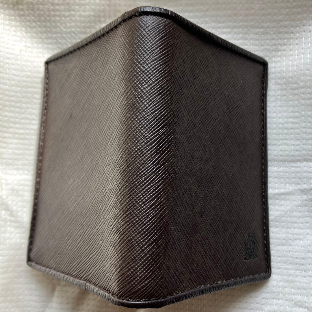 【dunhill 】名刺入れ ダークブラウン　レザー　二つ折り　未使用品