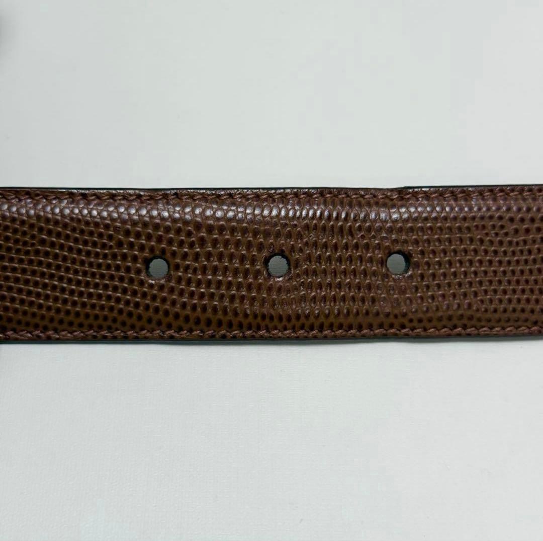 フェラガモ ベルト ヴァラリボン レザー ゴールド金具 ブラウン