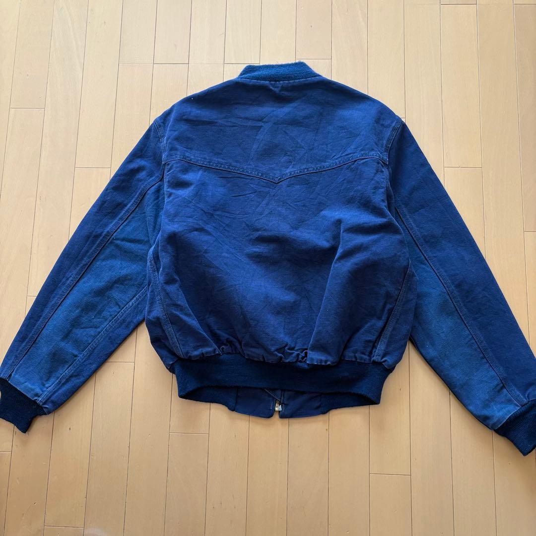 美品◎カーハート 80s サンタフェ 襟なし ネイビー M USA 100周年