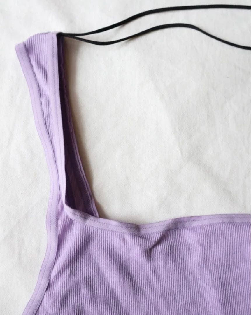 トップス OVERNEATH RIB TOP LAVENDER