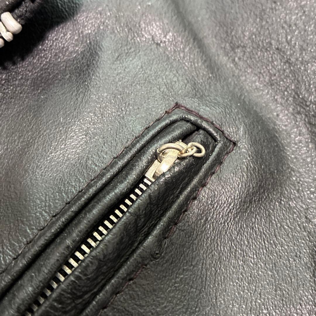 【USA製】Excelled ダブル ライダースジャケット 本革 46 黒 希少