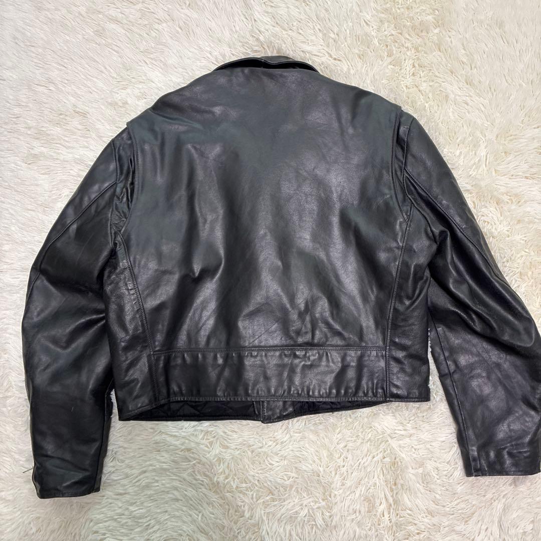 【USA製】Excelled ダブル ライダースジャケット 本革 46 黒 希少