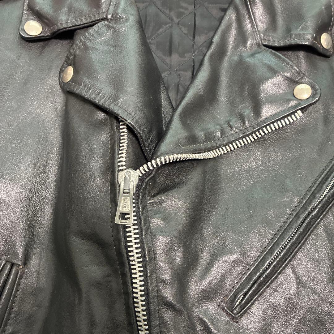 【USA製】Excelled ダブル ライダースジャケット 本革 46 黒 希少