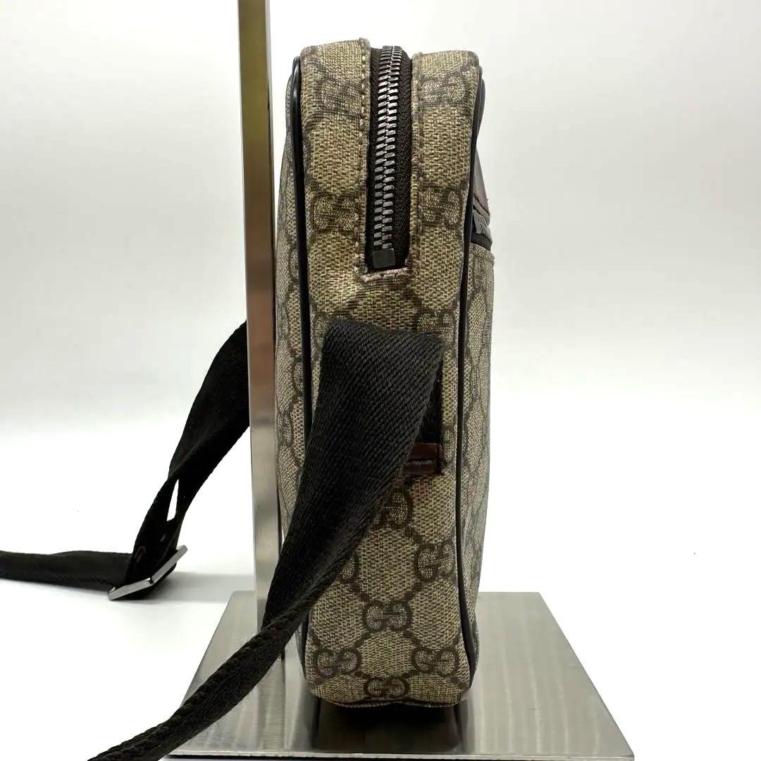 【美品】GUCCI ショルダーバッグ GG スプリーム GG柄 pvc×レザー