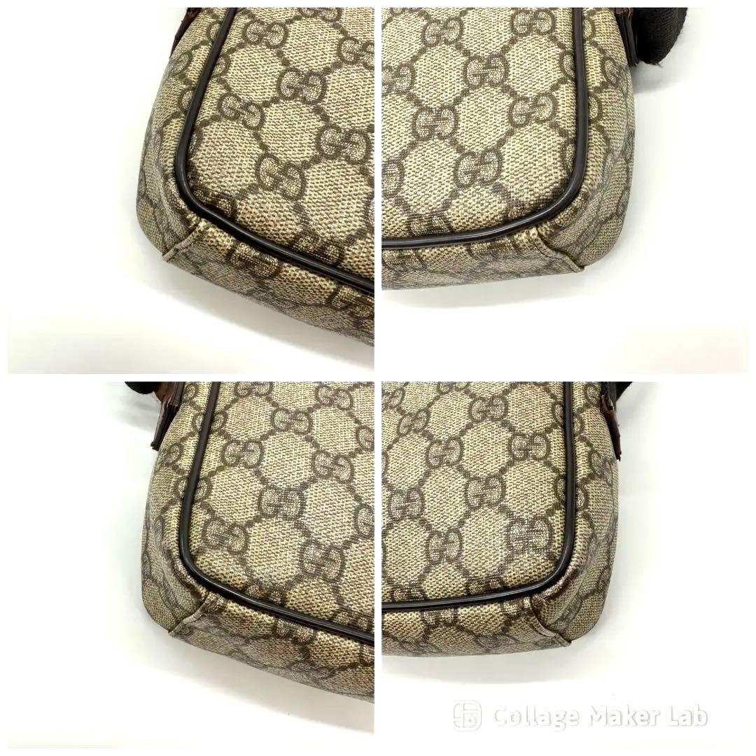 【美品】GUCCI ショルダーバッグ GG スプリーム GG柄 pvc×レザー