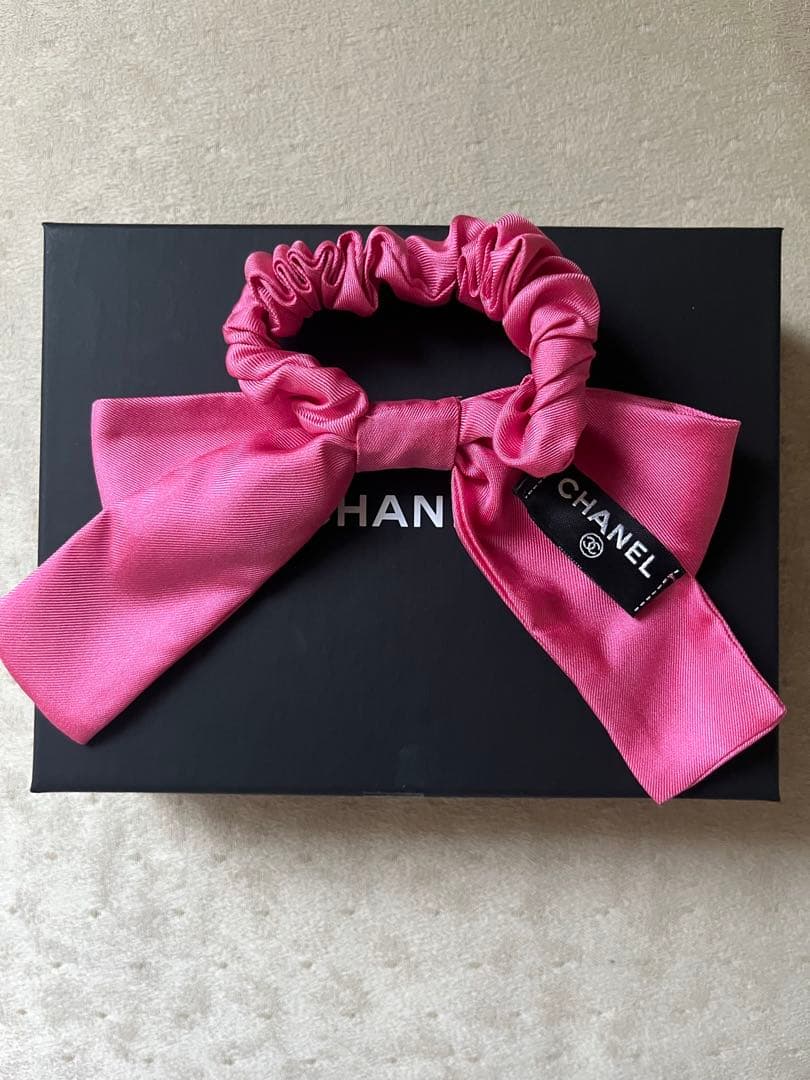 CHANEL シャネル シュシュ リボン ヘアアクセサリー ピンク