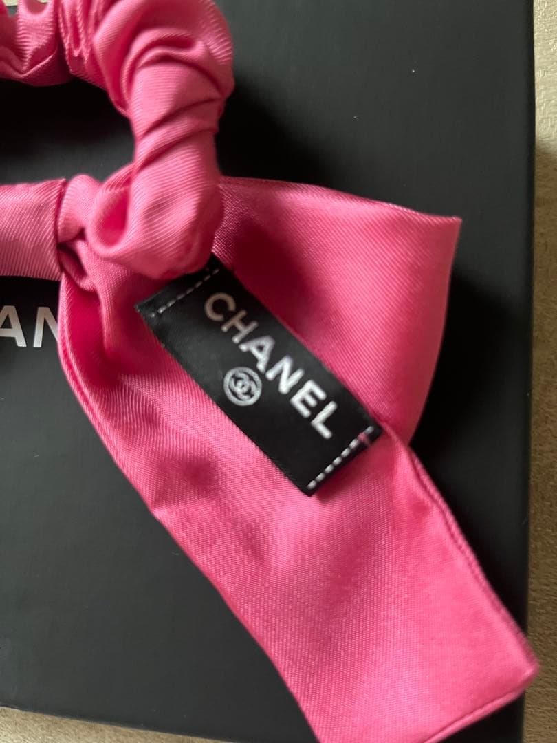 CHANEL シャネル シュシュ リボン ヘアアクセサリー ピンク