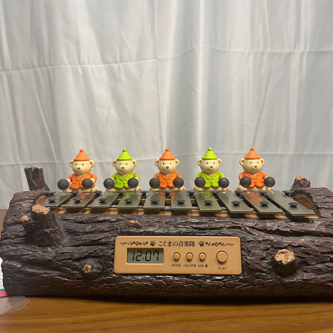 「こぐまの音楽隊」からくり時計（鉄琴演奏／箱・説明書付き）