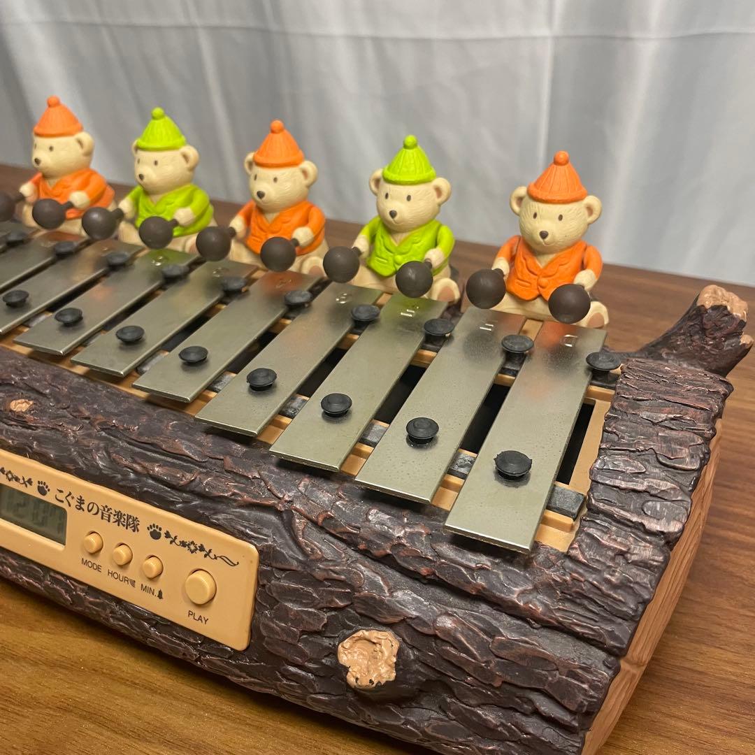 「こぐまの音楽隊」からくり時計（鉄琴演奏／箱・説明書付き）