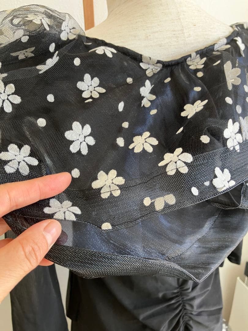 社交ダンストップス　社交ダンススカート レッスンウェア M 黒美品　上下セット