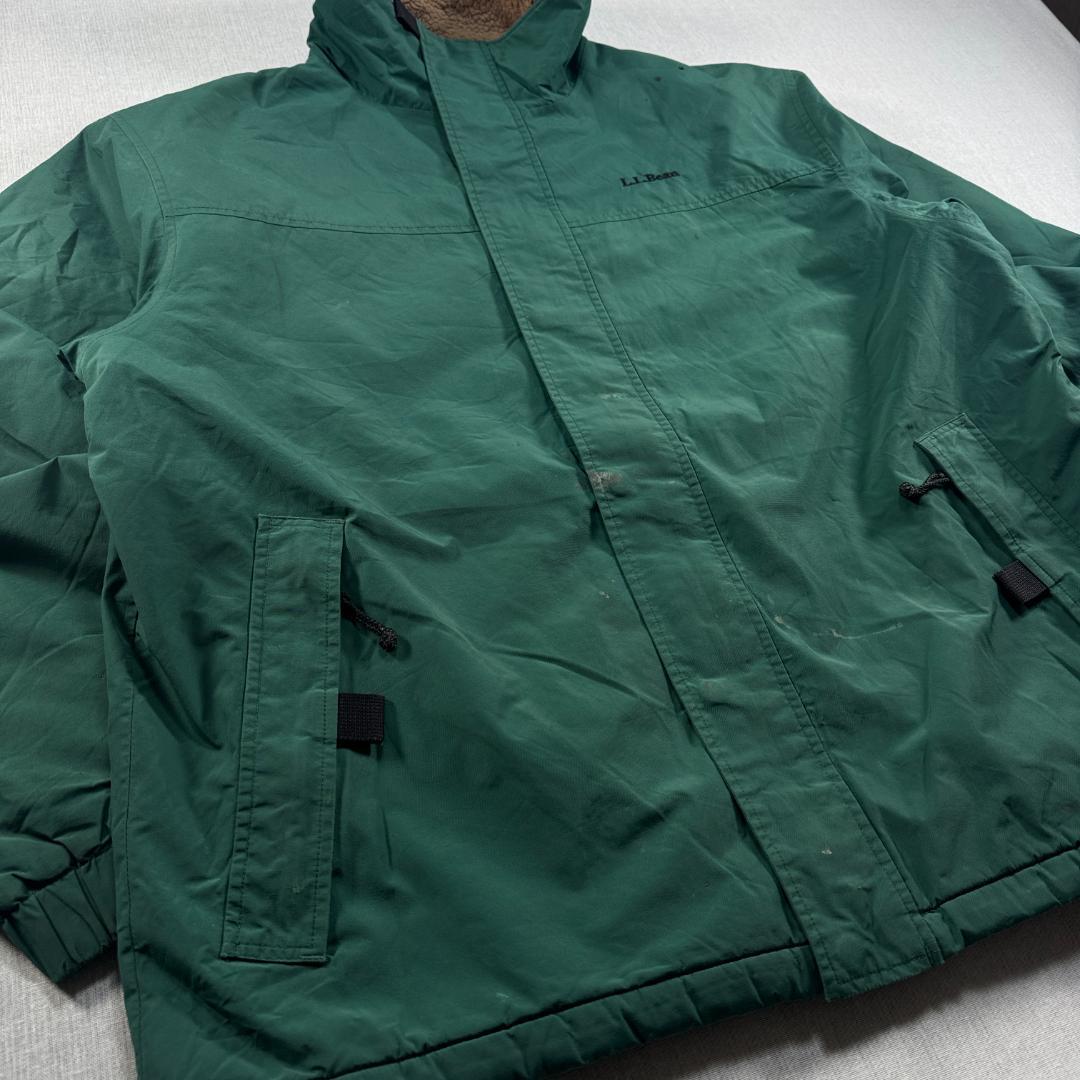 90s LLBean シェルドジャケット 裏ボア ゴアテックス ドローコード 緑