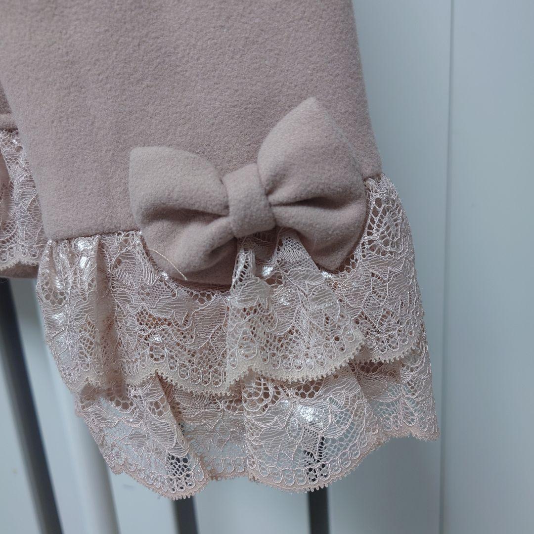 アクシーズファム　ファー襟　レース＋リボン袖　ショートコート　ピンク