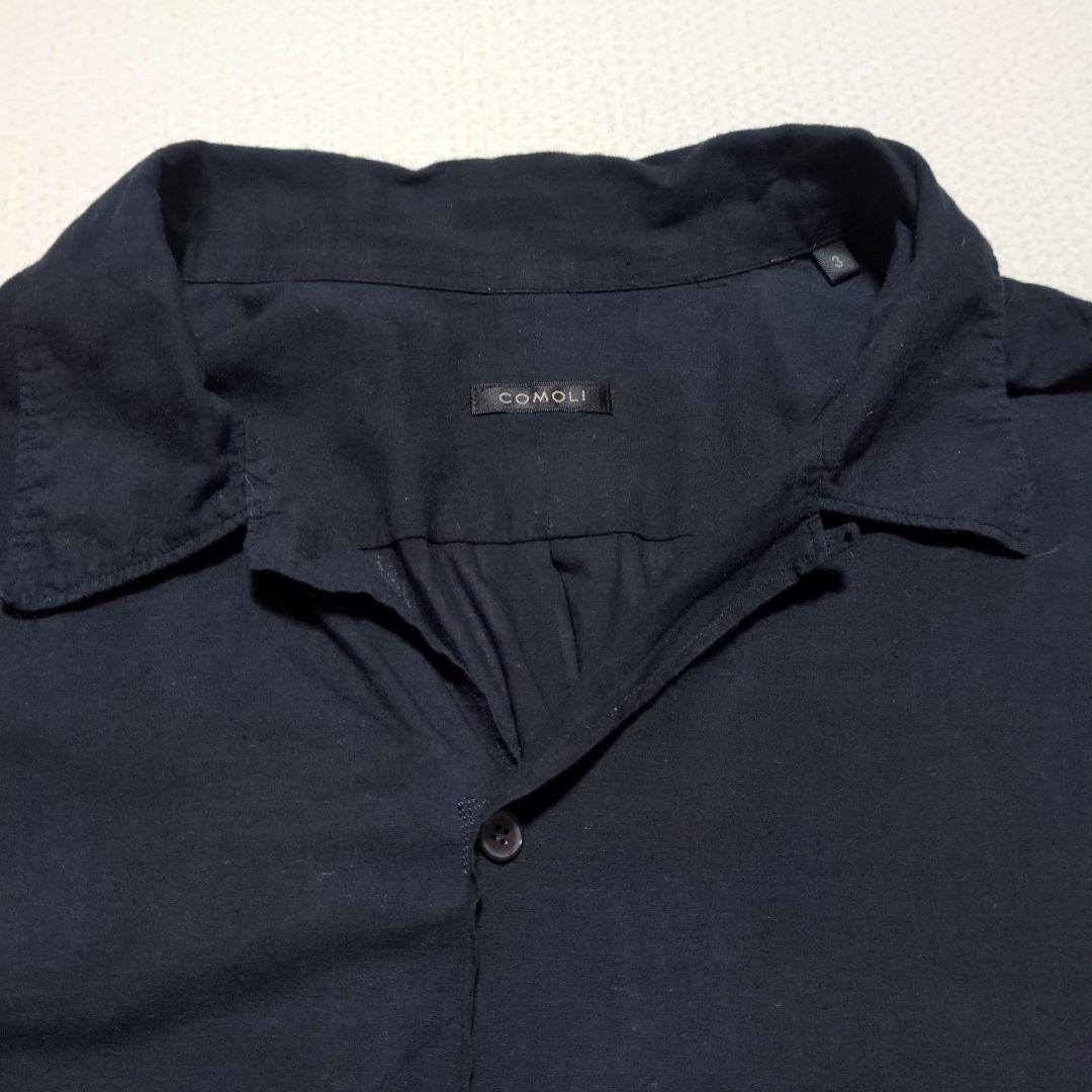 COMOLI 24SS KHADIコットン半袖 オープンカラーシャツ 3