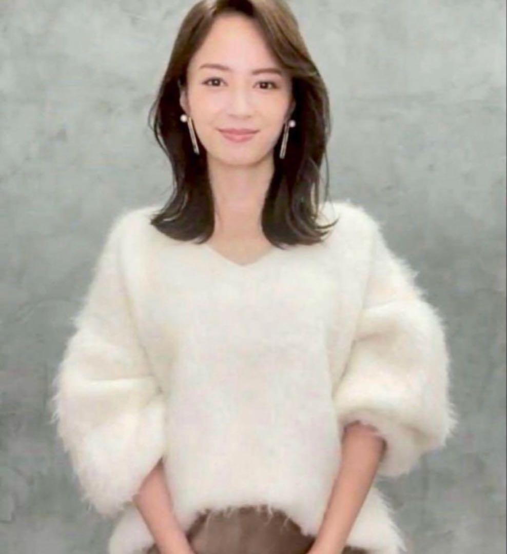 anuans 2wayアルパカ混ニットプルオーバー　アイボリー