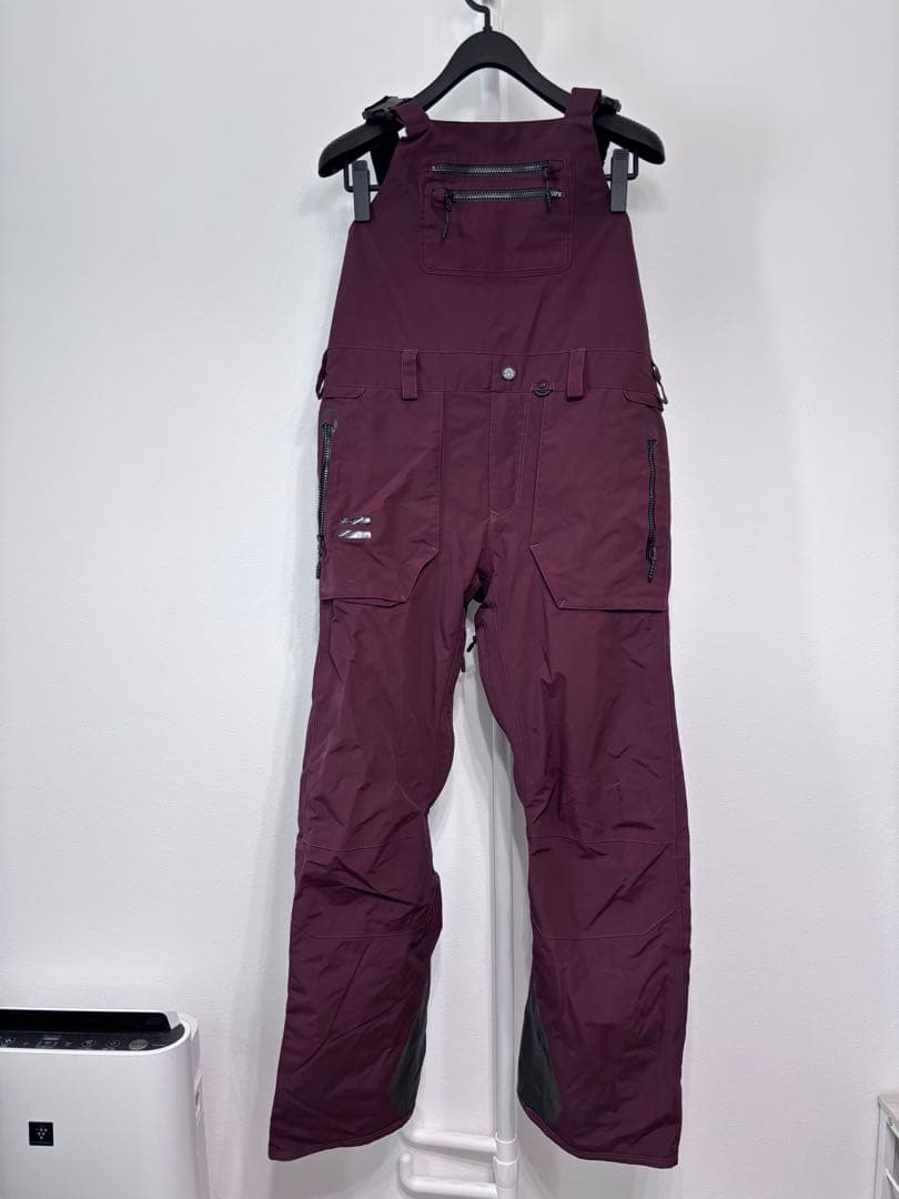 VOLCOM バーガンディ オーバーオール メンズS ゴアテックス