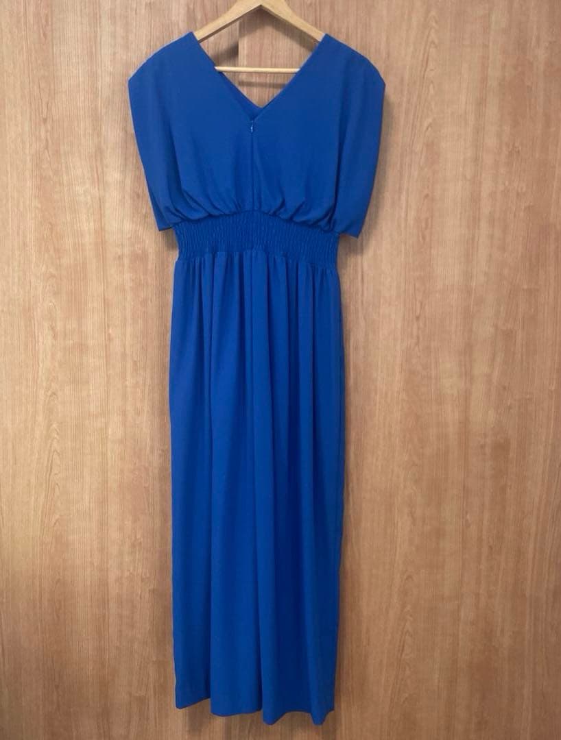 【極美品】【chaco】オールインワン　パンツドレス 青 ブルー 9号