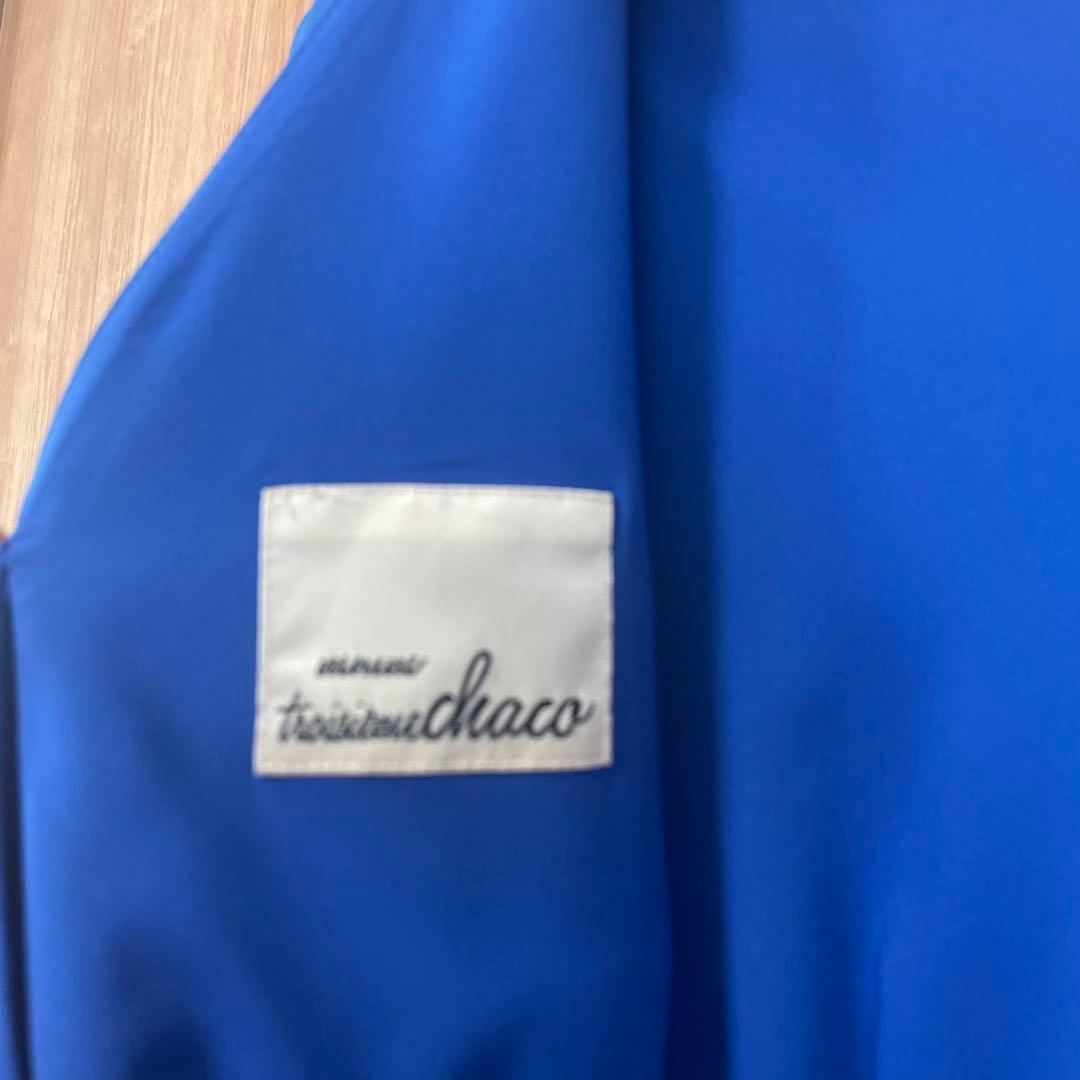 【極美品】【chaco】オールインワン　パンツドレス 青 ブルー 9号