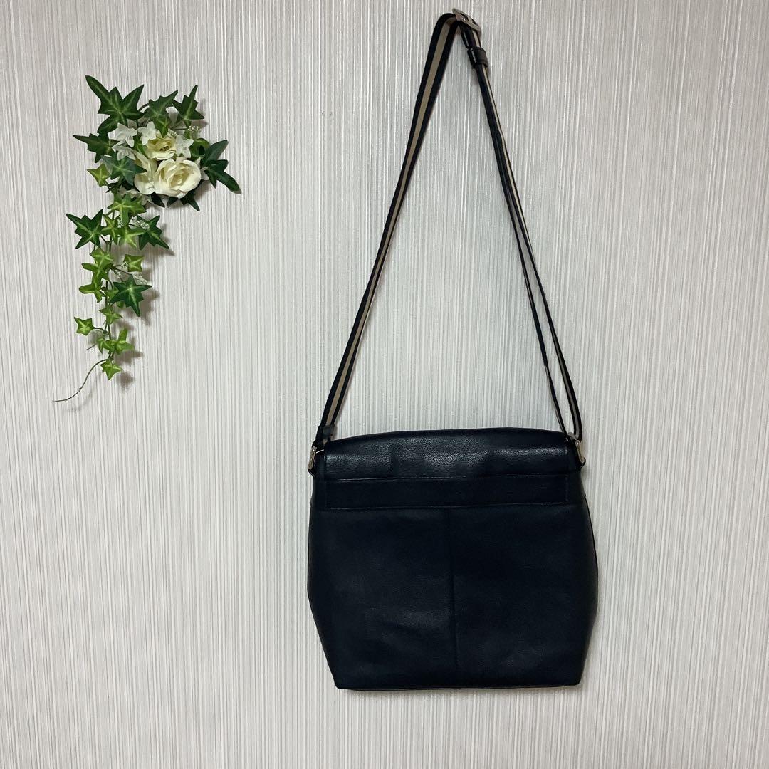 COACH ネイビーレザー ショルダーバッグ 美品 メンズ 斜め掛け