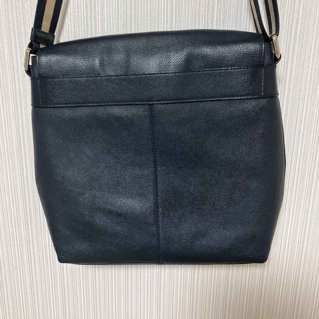 COACH ネイビーレザー ショルダーバッグ 美品 メンズ 斜め掛け