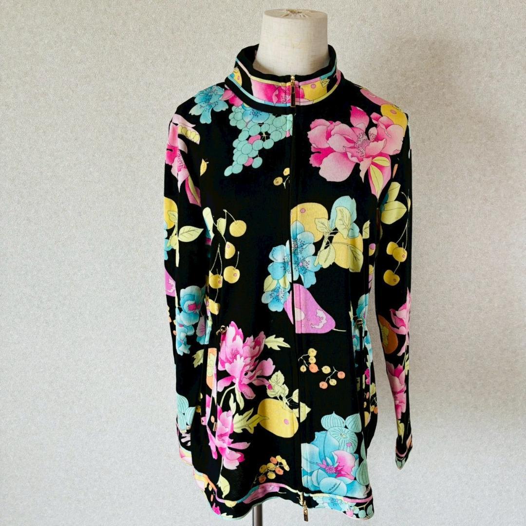 美品 LEONARD SPORT フラワープリント ハイネック 上品 オシャレ