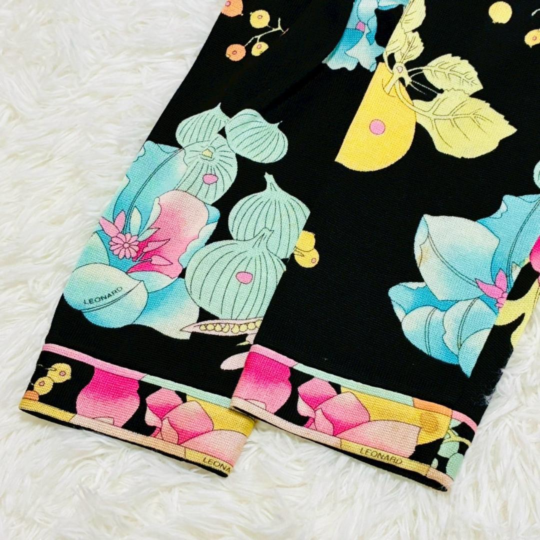 美品 LEONARD SPORT フラワープリント ハイネック 上品 オシャレ