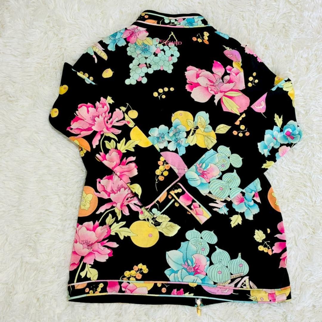 美品 LEONARD SPORT フラワープリント ハイネック 上品 オシャレ