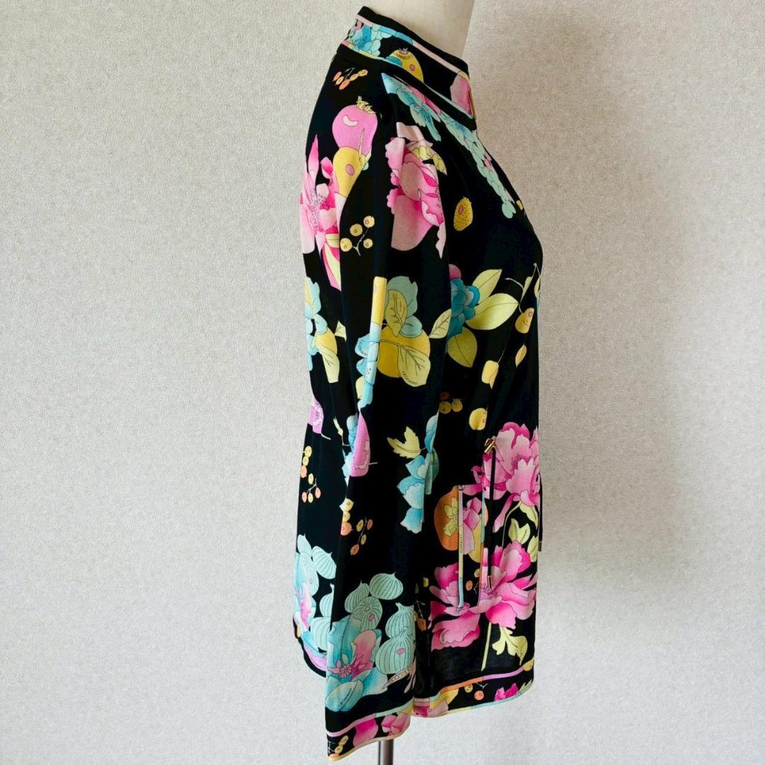 美品 LEONARD SPORT フラワープリント ハイネック 上品 オシャレ