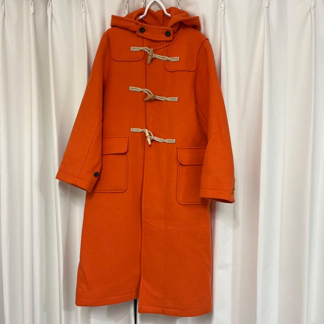 BEAMS BOY メルトン ロング ダッフルコート オレンジ