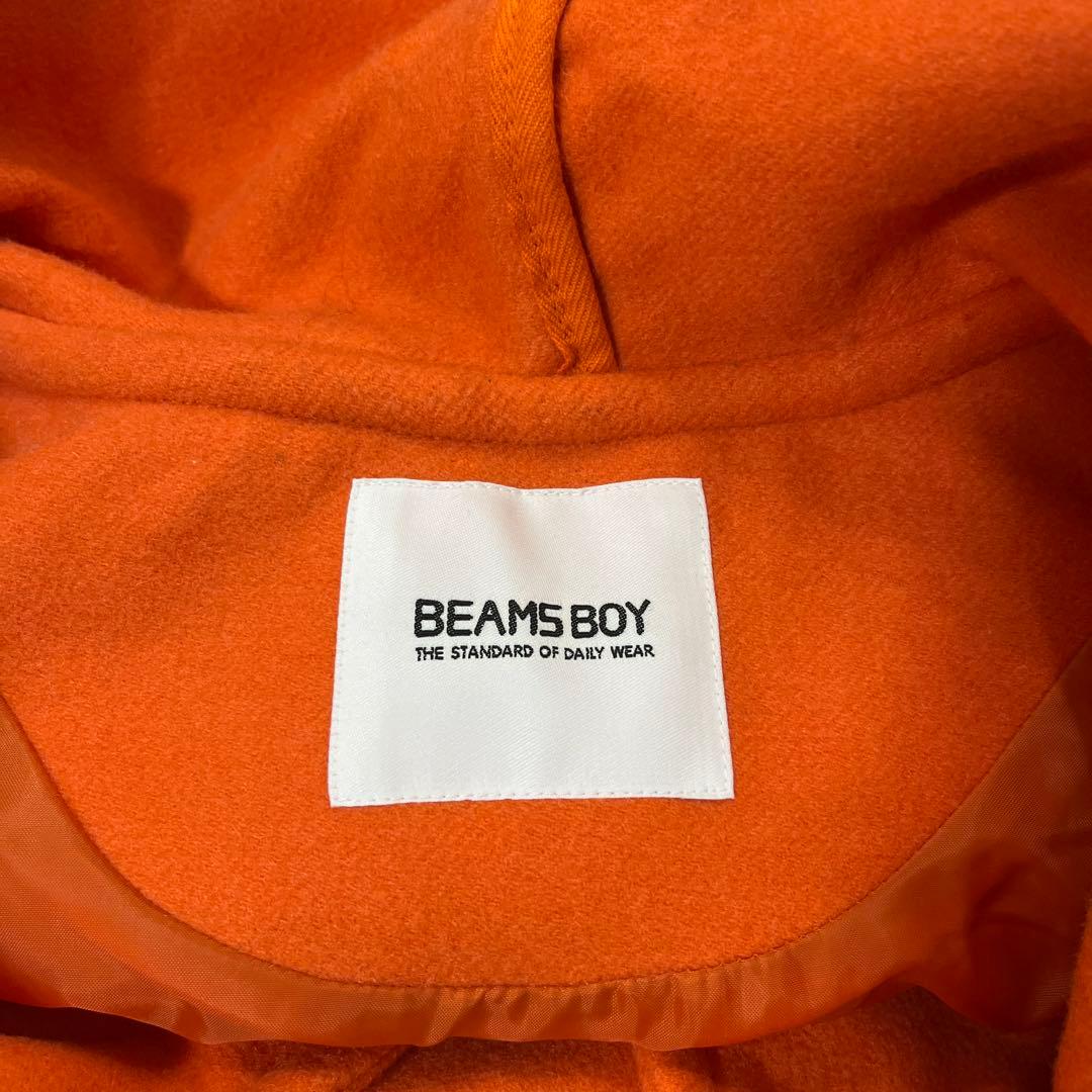 BEAMS BOY メルトン ロング ダッフルコート オレンジ