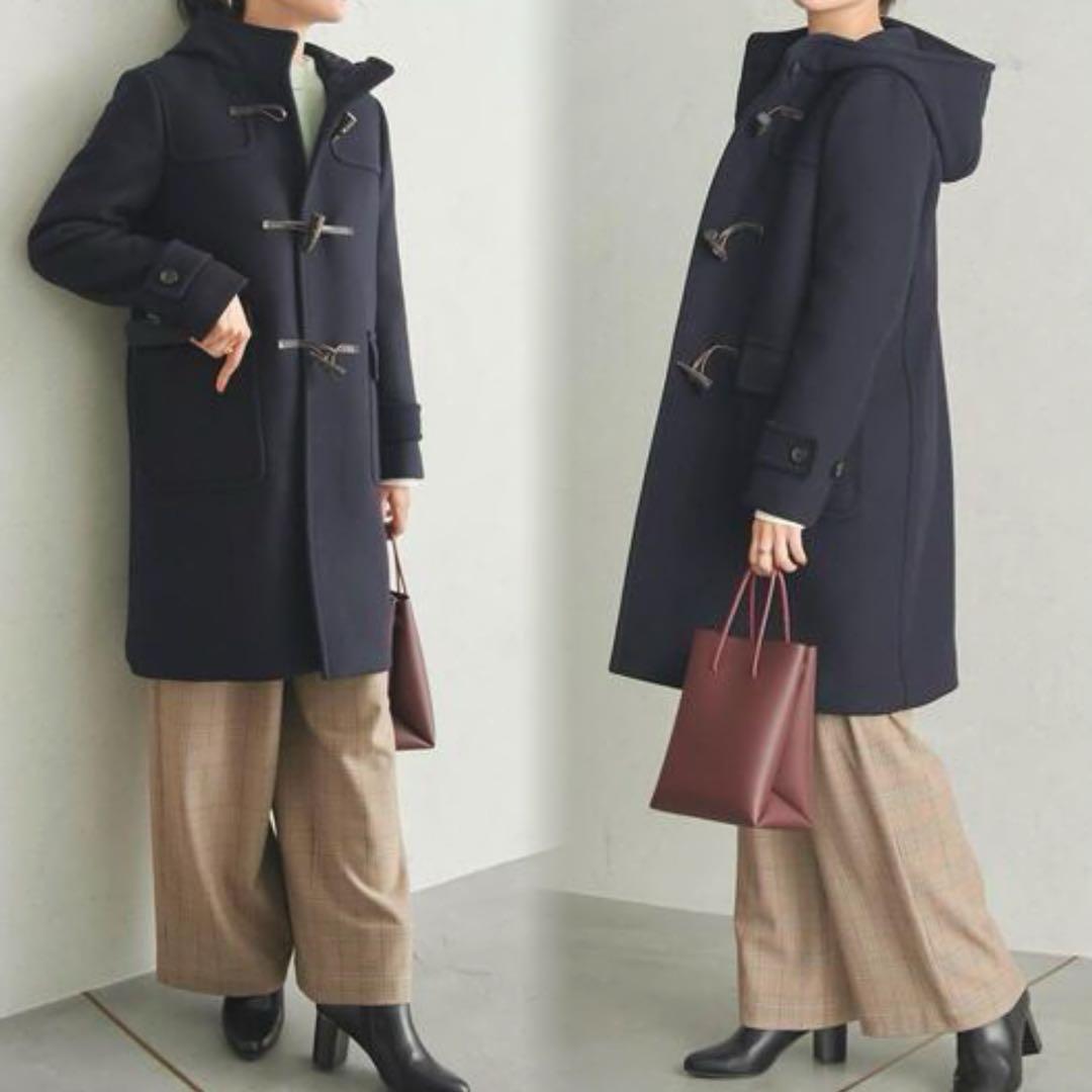 値札あり　グリーンレーベルリラクシング　ダッフル ロング コート　ネイビー　紺