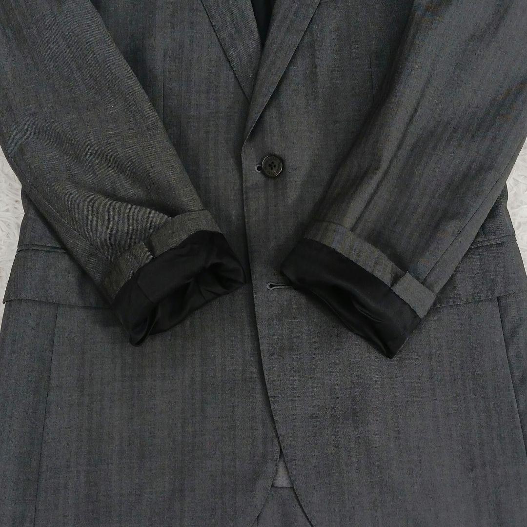 ブラックレーベル　スーツ　日本製　グレー　シャドーストライプ　サイズ36R