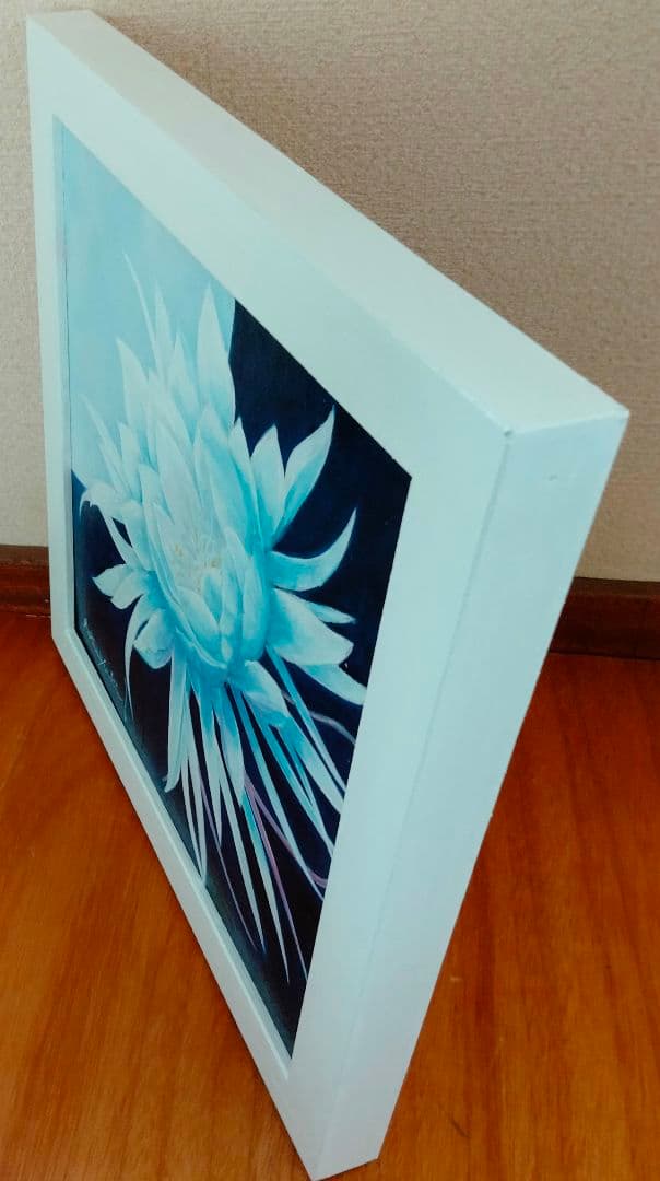 油絵　月光華（月下美人）F3　洋画家・池畠史幸　新作真筆画