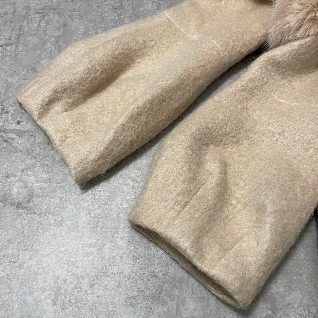 美品⭐︎リリーブラウン ビジューボタン ファー付き コート 定価3.9万 ベージュ