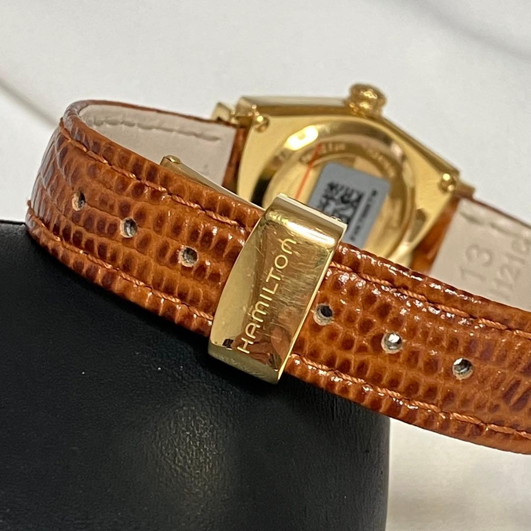 Hamilton ハミルトン／レザーベルトブラウン／レディース腕時計